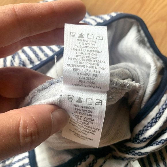 RACHEL ZOE Blue White Pinstripe Nautical Stretch Cropped Ankle Pant Sz 6 - Picture 11 of 11